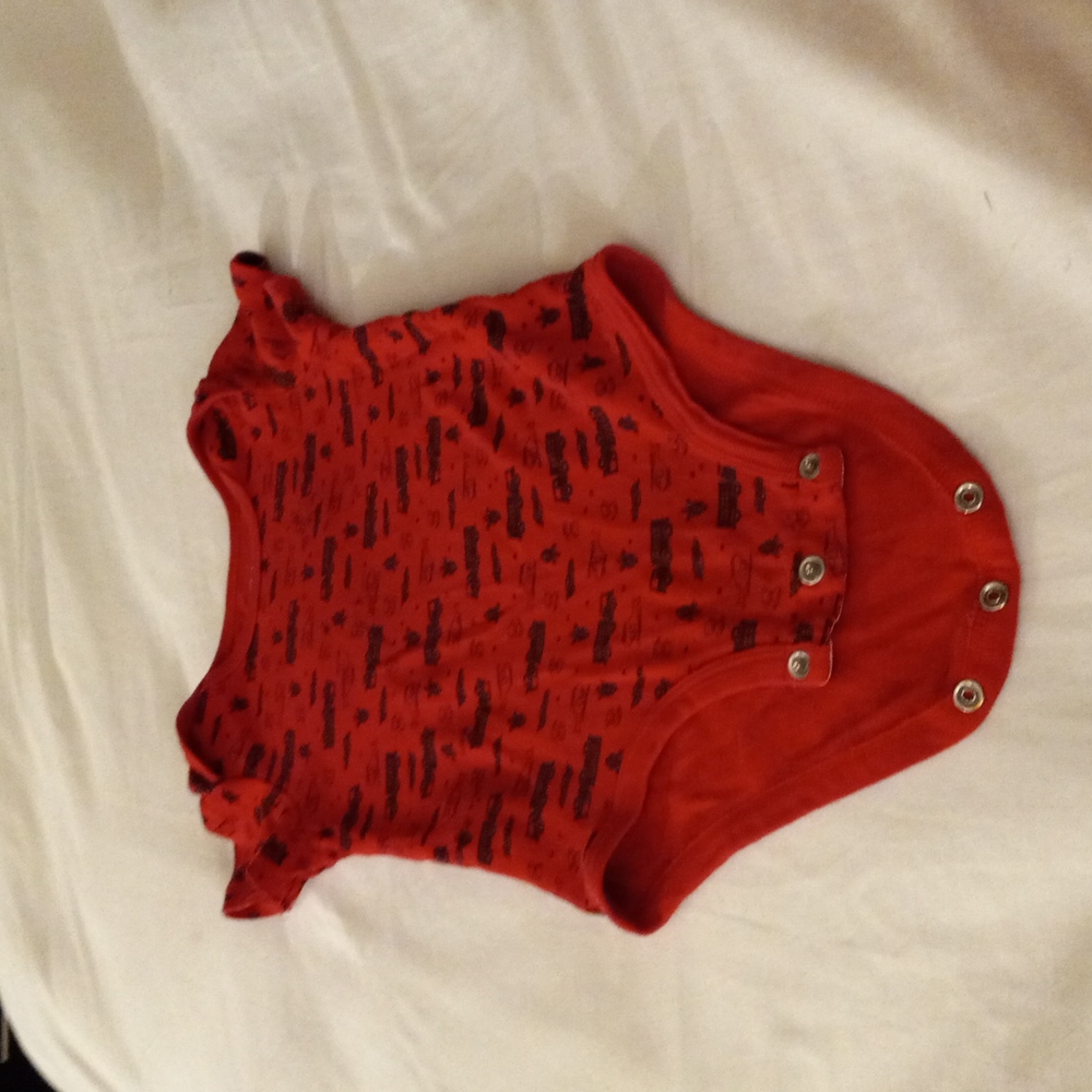 Boys 18m red print onesie